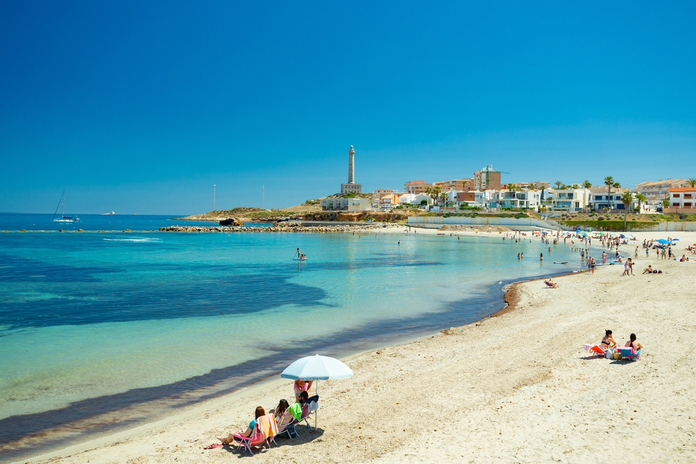 Cabo de Palos lighthouse and coastline